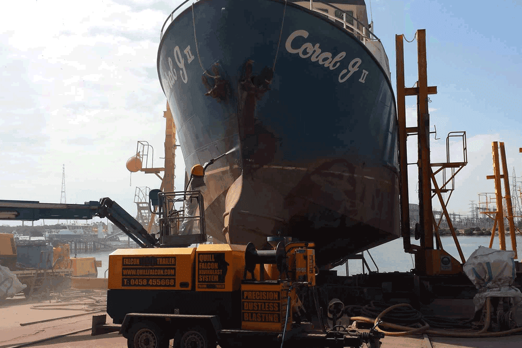 Using Abrasive Blasting to Prepare for a Marine Coating